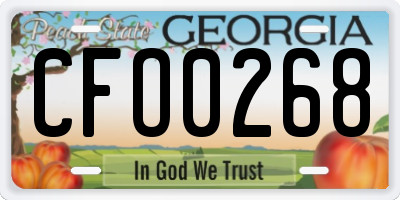 GA license plate CFO0268