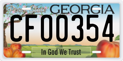 GA license plate CFO0354