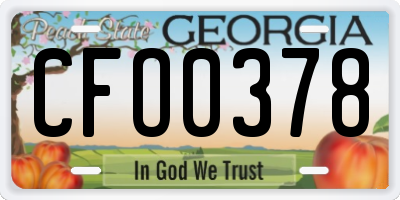 GA license plate CFO0378