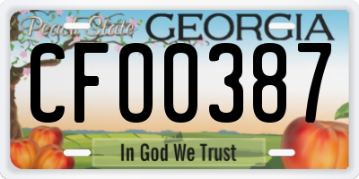 GA license plate CFO0387
