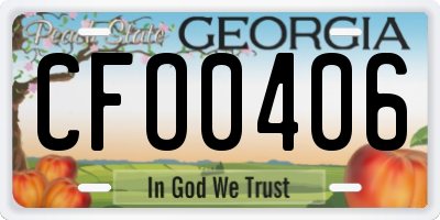 GA license plate CFO0406