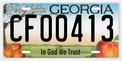 GA license plate CFO0413
