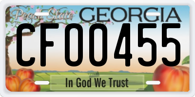 GA license plate CFO0455