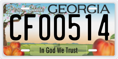 GA license plate CFO0514
