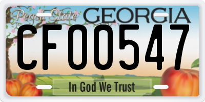 GA license plate CFO0547