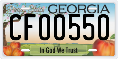 GA license plate CFO0550