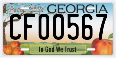 GA license plate CFO0567