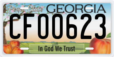 GA license plate CFO0623
