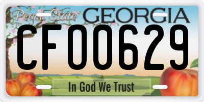 GA license plate CFO0629