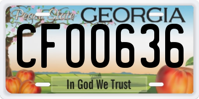 GA license plate CFO0636