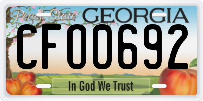 GA license plate CFO0692
