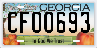 GA license plate CFO0693