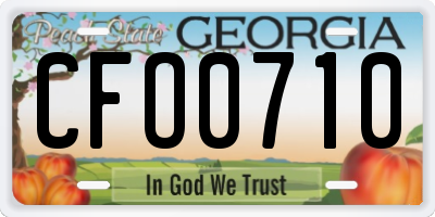 GA license plate CFO0710