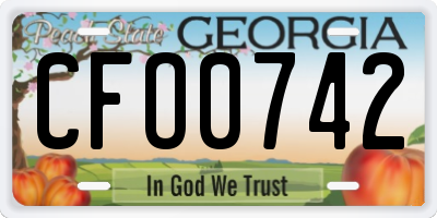 GA license plate CFO0742