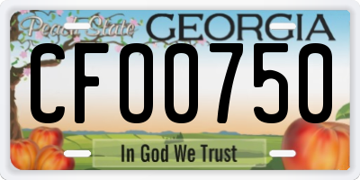 GA license plate CFO0750