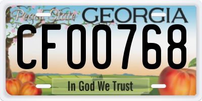 GA license plate CFO0768