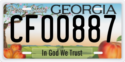 GA license plate CFO0887