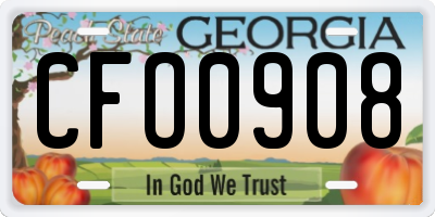 GA license plate CFO0908