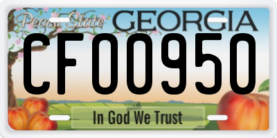 GA license plate CFO0950