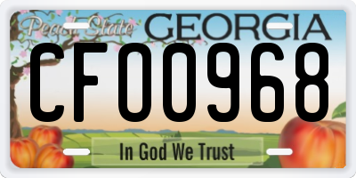 GA license plate CFO0968
