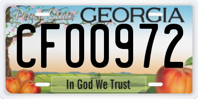 GA license plate CFO0972