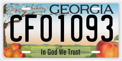 GA license plate CFO1093