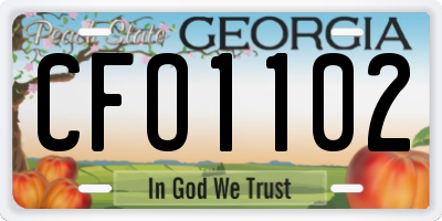 GA license plate CFO1102