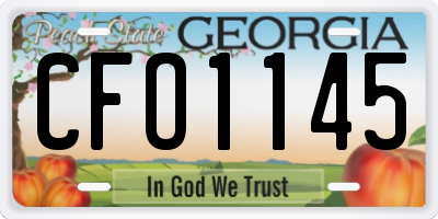 GA license plate CFO1145