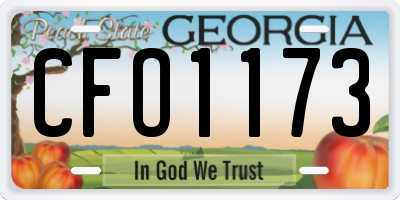 GA license plate CFO1173
