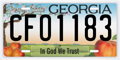 GA license plate CFO1183