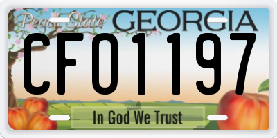 GA license plate CFO1197