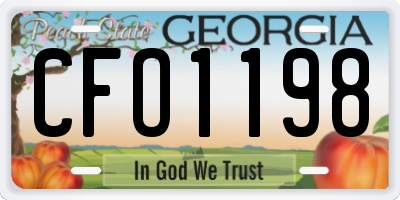 GA license plate CFO1198