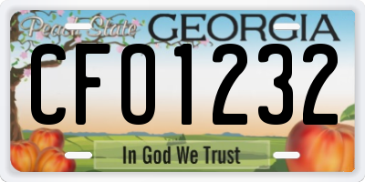 GA license plate CFO1232