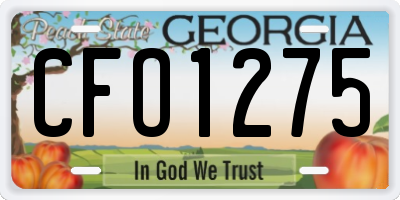 GA license plate CFO1275