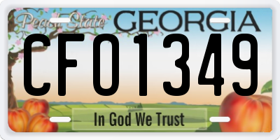 GA license plate CFO1349