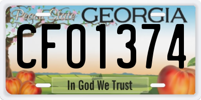 GA license plate CFO1374