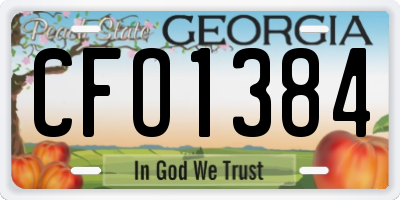 GA license plate CFO1384