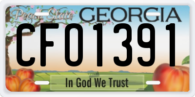 GA license plate CFO1391
