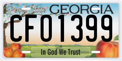 GA license plate CFO1399