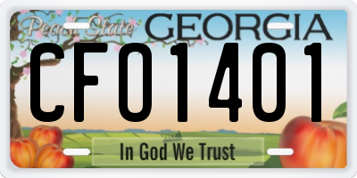 GA license plate CFO1401