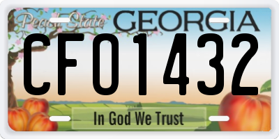 GA license plate CFO1432