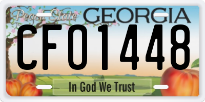 GA license plate CFO1448