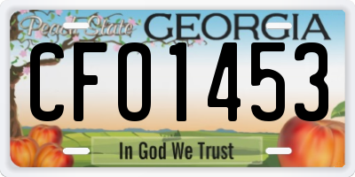 GA license plate CFO1453