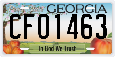 GA license plate CFO1463