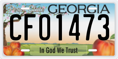 GA license plate CFO1473