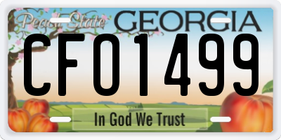 GA license plate CFO1499