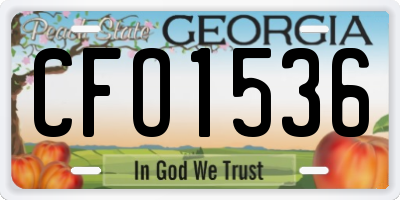 GA license plate CFO1536