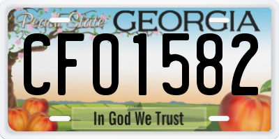 GA license plate CFO1582