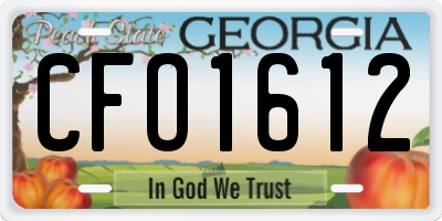 GA license plate CFO1612