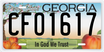 GA license plate CFO1617